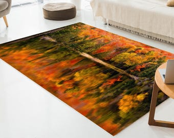 Autumn Rug, Tree Rug, Landscape Rug, Lake Rug, Nature Rug, Farmhouse Rug, Rustic Rug, Modern Rug, Scenic Rug, Cozy Rug, Country Rug,