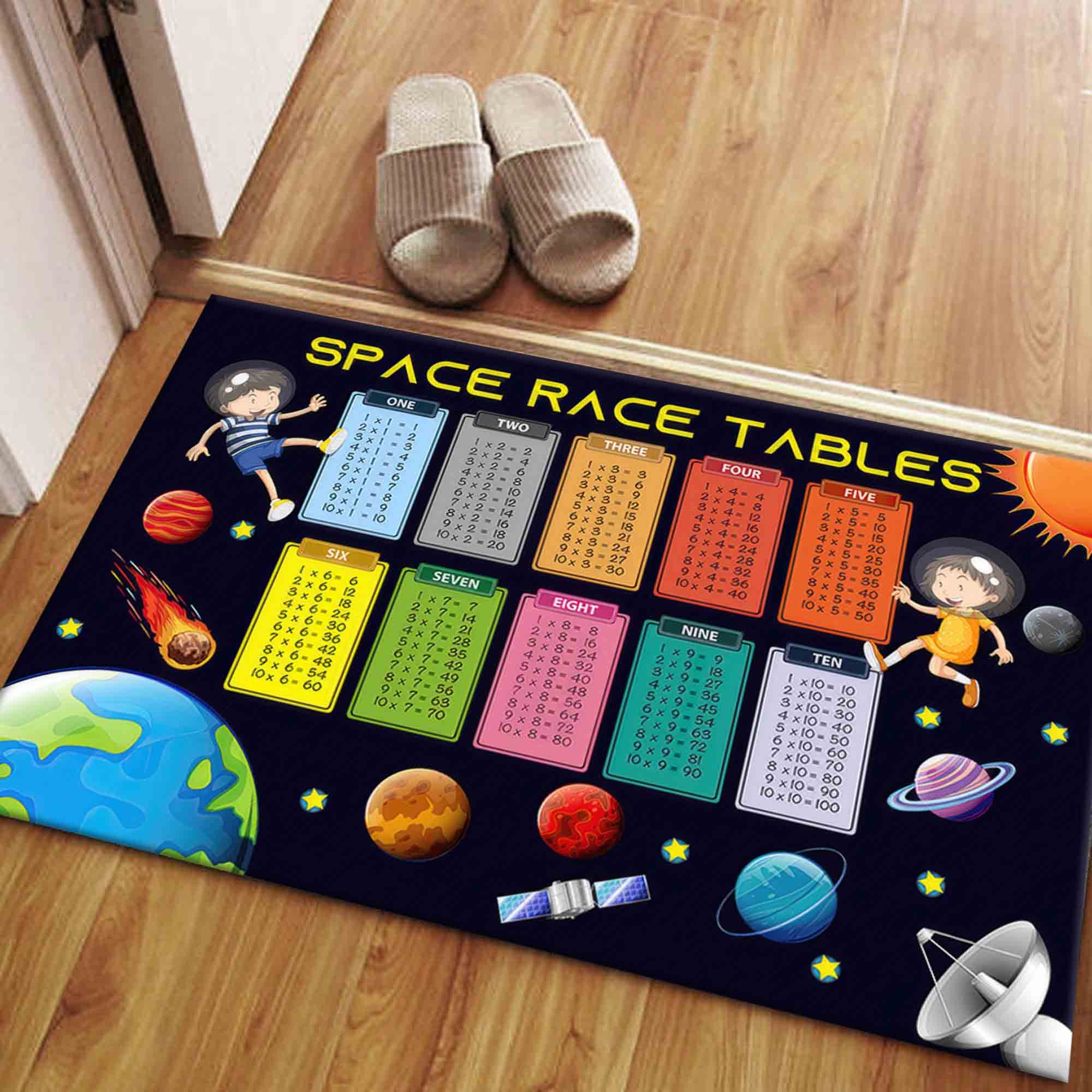 Math Times Tables Rugs, Colorful Rug, Educational Rug, Kids Rug, Space ...