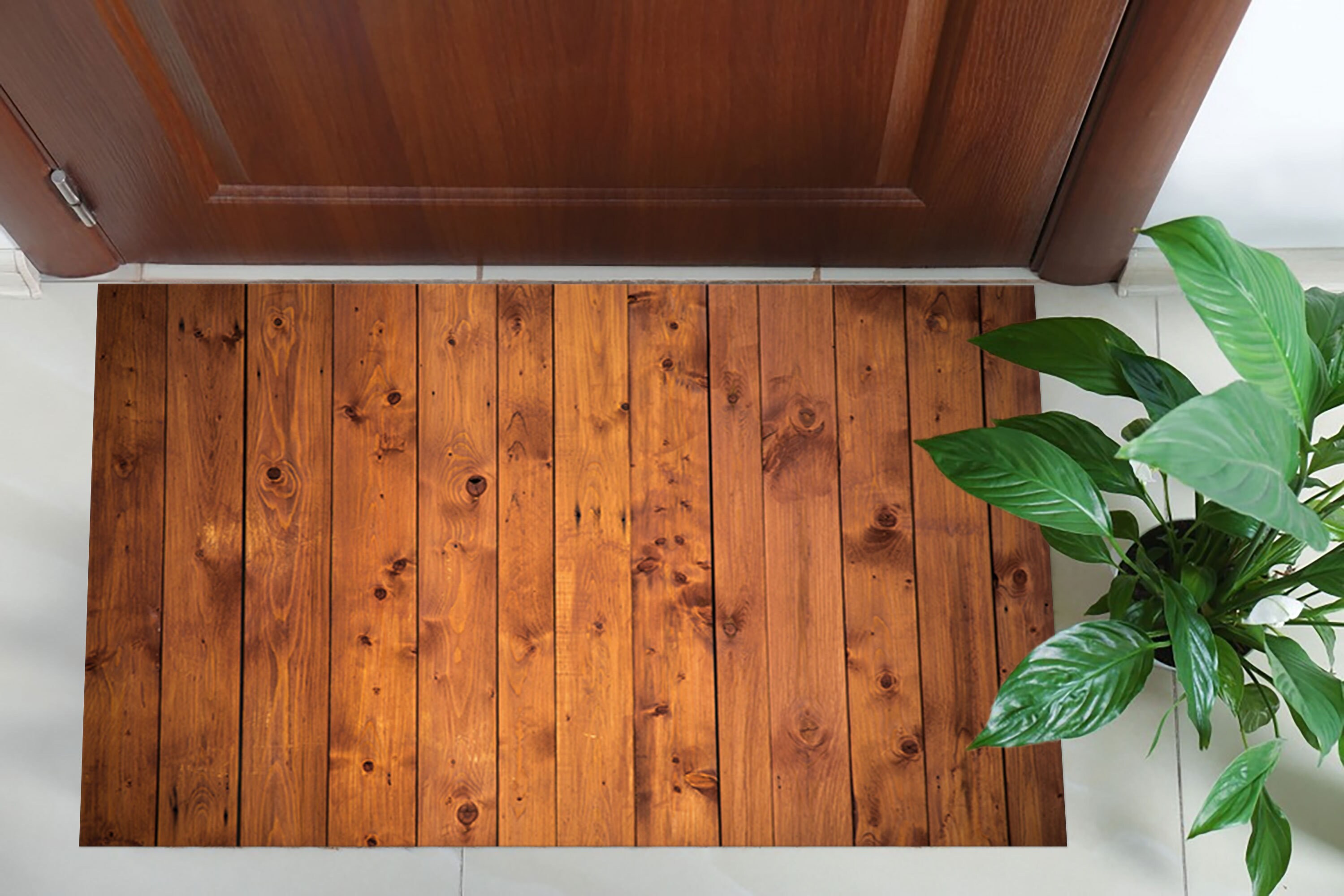 Solid Wood Rug Wood Design Rug, Modern Rugs, Parquet Design Rugs, Door Mat, Brown ...