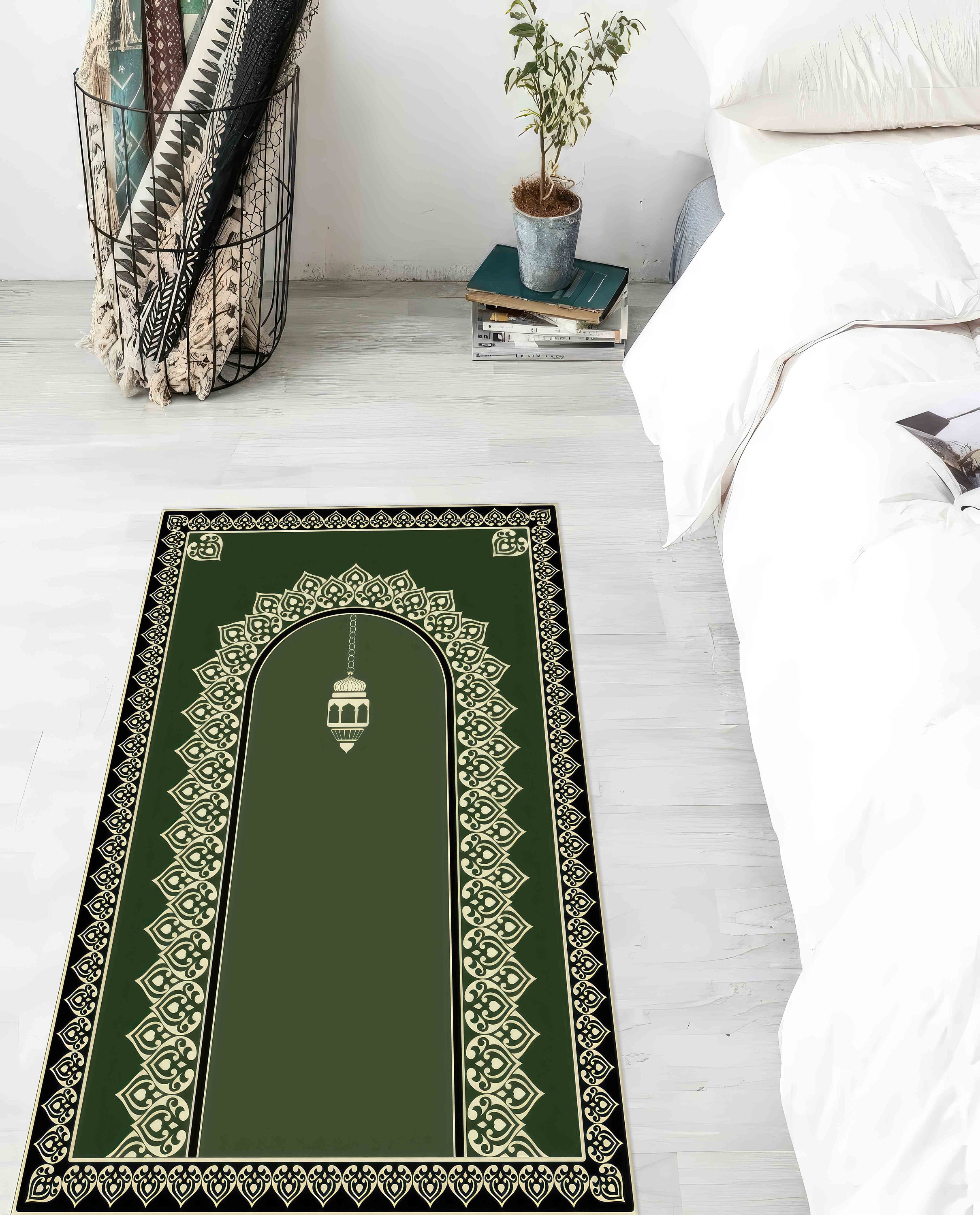 Green Prayer Rug, Worship Rug, Prayer Rug, Modern Rug, Elegant Design ...