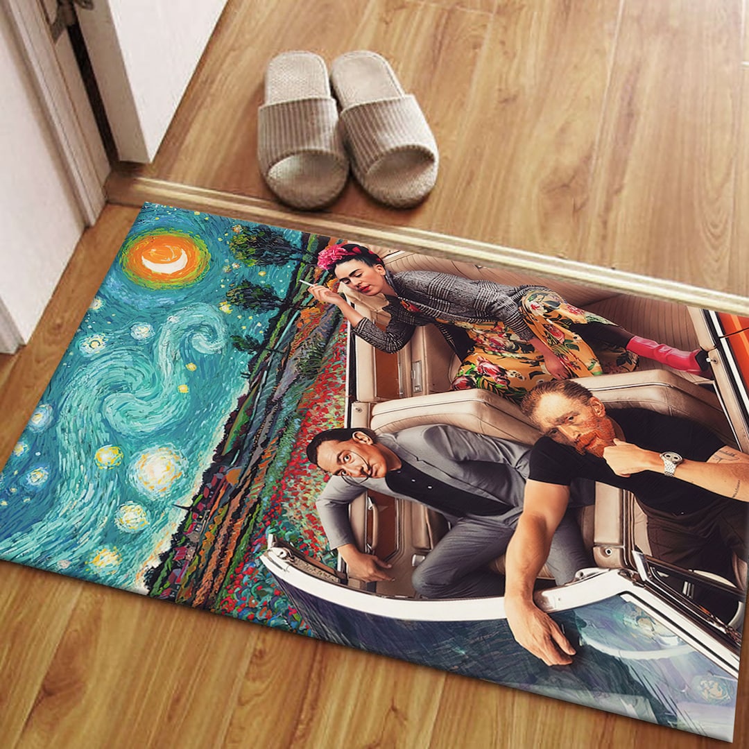 Frida Van Gogh Dali Rug, Reproduction Rug, Contemporary Rugs, Famous ...