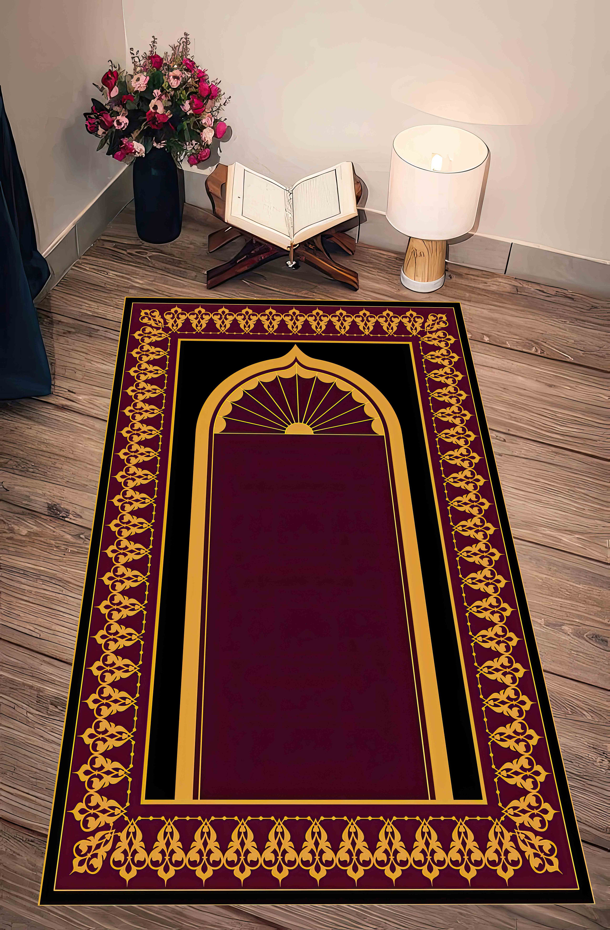Red Prayer Rug, Yellow Prayer Rug, Spiritual Rug, Machine Washable Rug ...