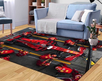 Charles Leclerc Rug, Ferrari Formula 1 Rugs, F1 Charles Leclerc Rug, Garage Rug, Easy To Clean Rug, Colorful Rug, Dining Room Rug,