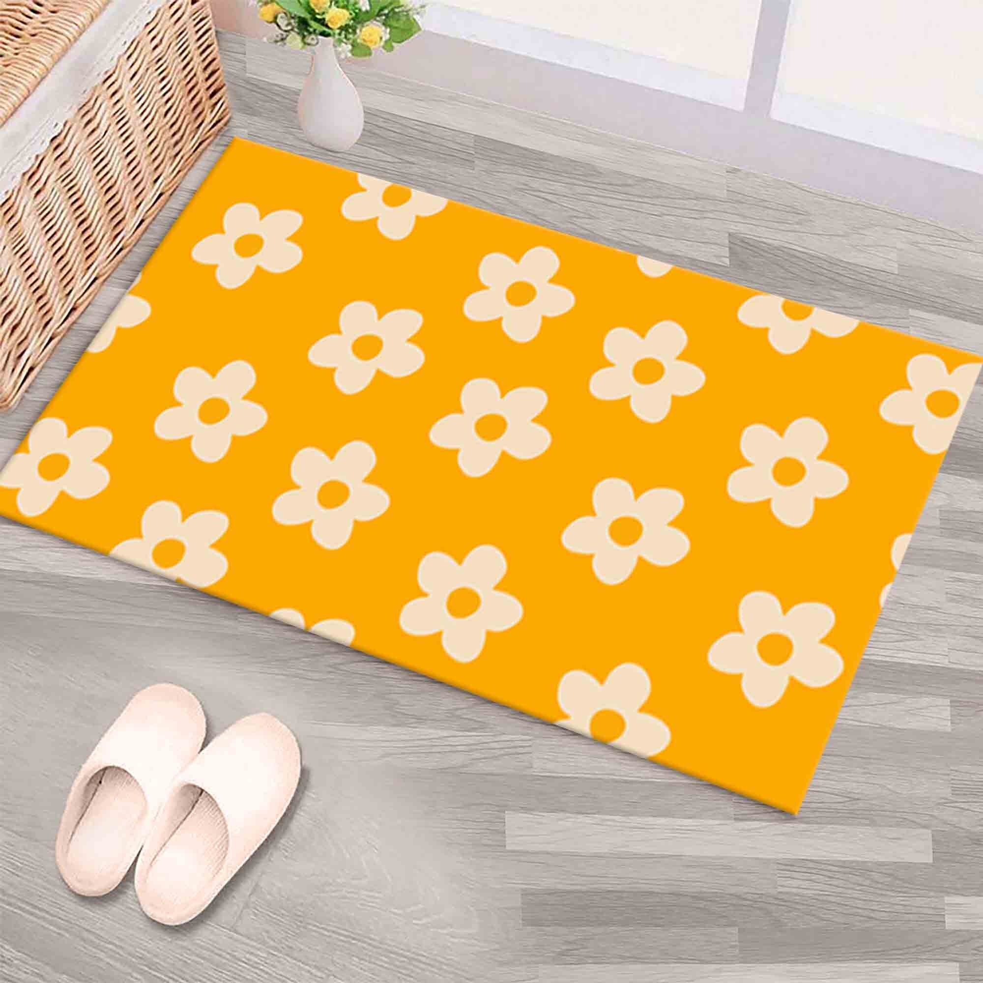 Daisy Rugs Yellow Rug Abstract Rug Floral Rugs Salon Decor Etsy