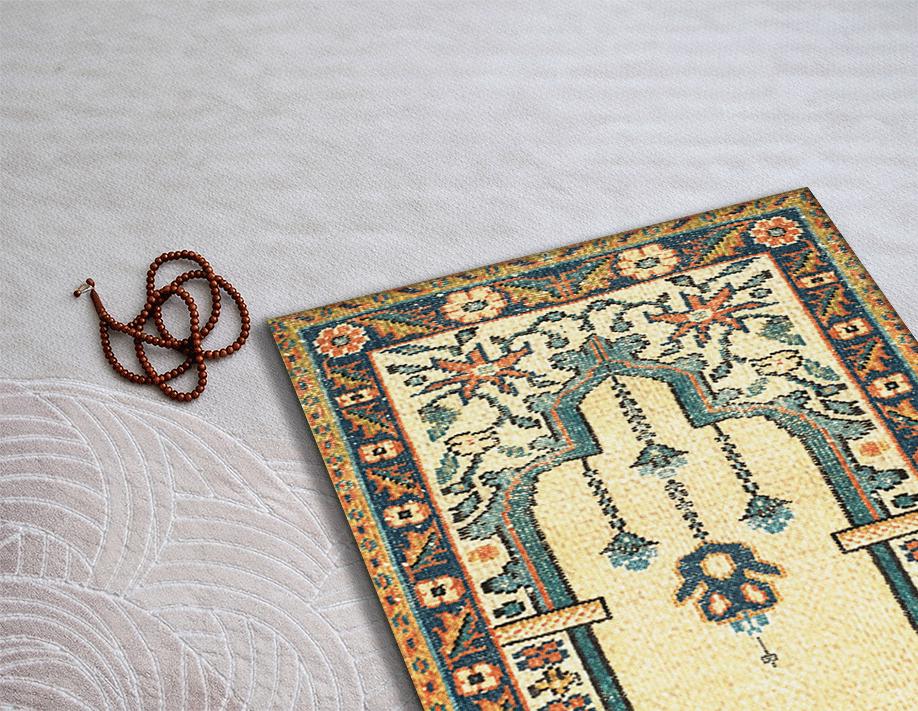 Musim Rugs Ivory Mihrab Islamic Prayer Rug, Anatolian Prayer, Traditional Muslim ...