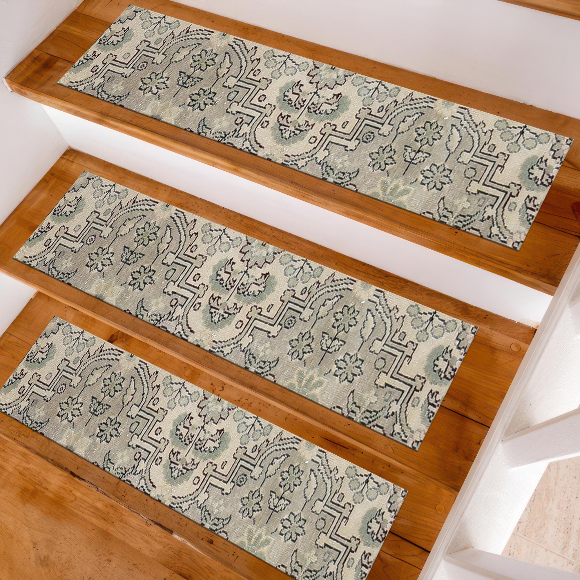 Aztec Pattern Stair Tread Rug, Washable Non Slip Carpet Mat for Wooden ...