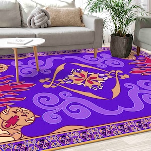 Aladdin's And Flying Carpet Rugs, Flying Carpet Rugs, Aladdin Rug, Modern Rugs, Salon Decor Rug, Entryway Rug, Patterned Rug,Gift For Home image 10