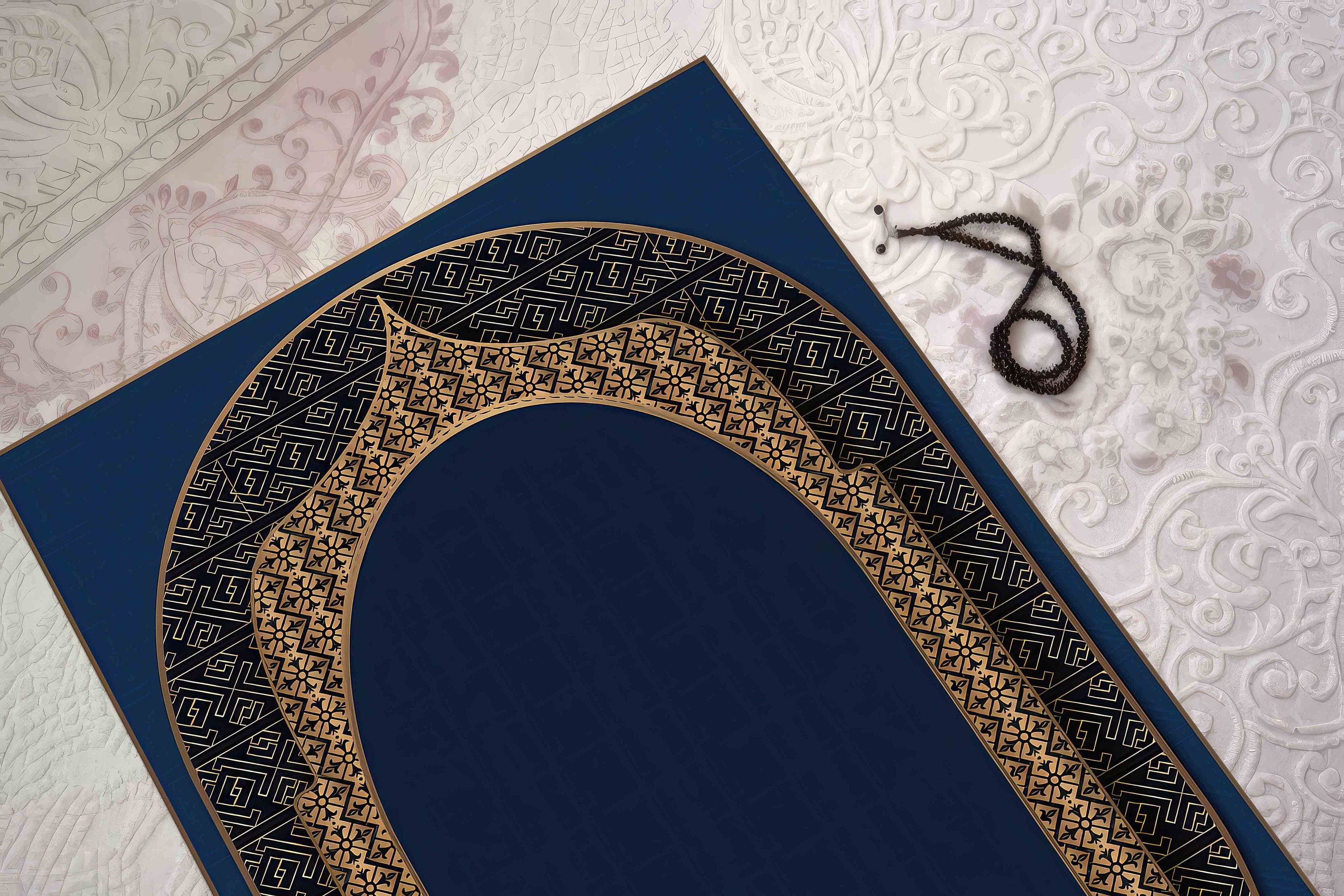 Prayer Rug, Spiritual Rug, Navy Blue Rug, Ramadan Eid Gift Rug ...