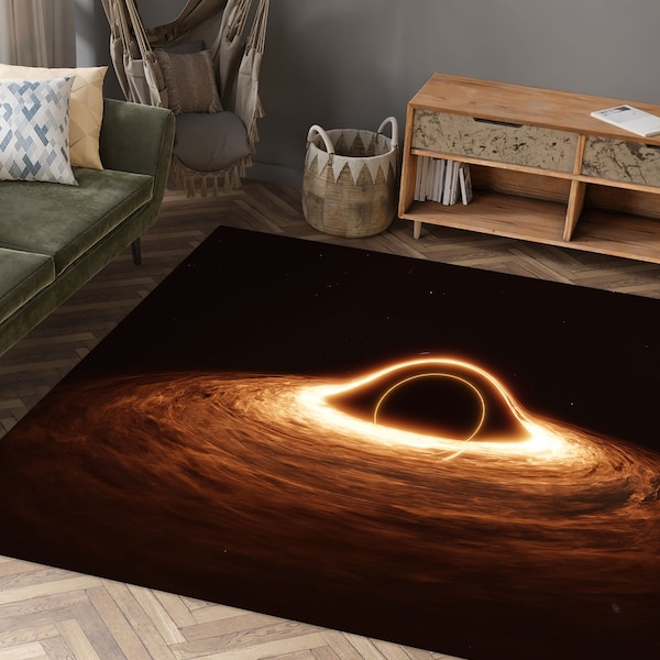 Black Hole Rugs, Astronomy Rug, Outer Space Rugs, Modern Rugs, Space Decor Rug, Runner Rug, Decorative Rug, Salon Soft Rug, Contemporary Rug