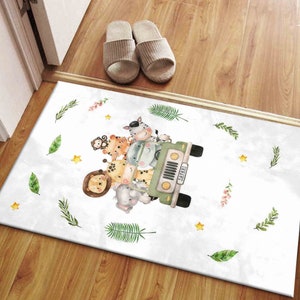 Tropical Jungle Rugs, Cute Animals Rug, Elephant Rugs, Kids Rugs, Safari Rug, Luxury Rug, Colorful Rug, Entry Rug, Accent Rug, Nursery Rug, image 7