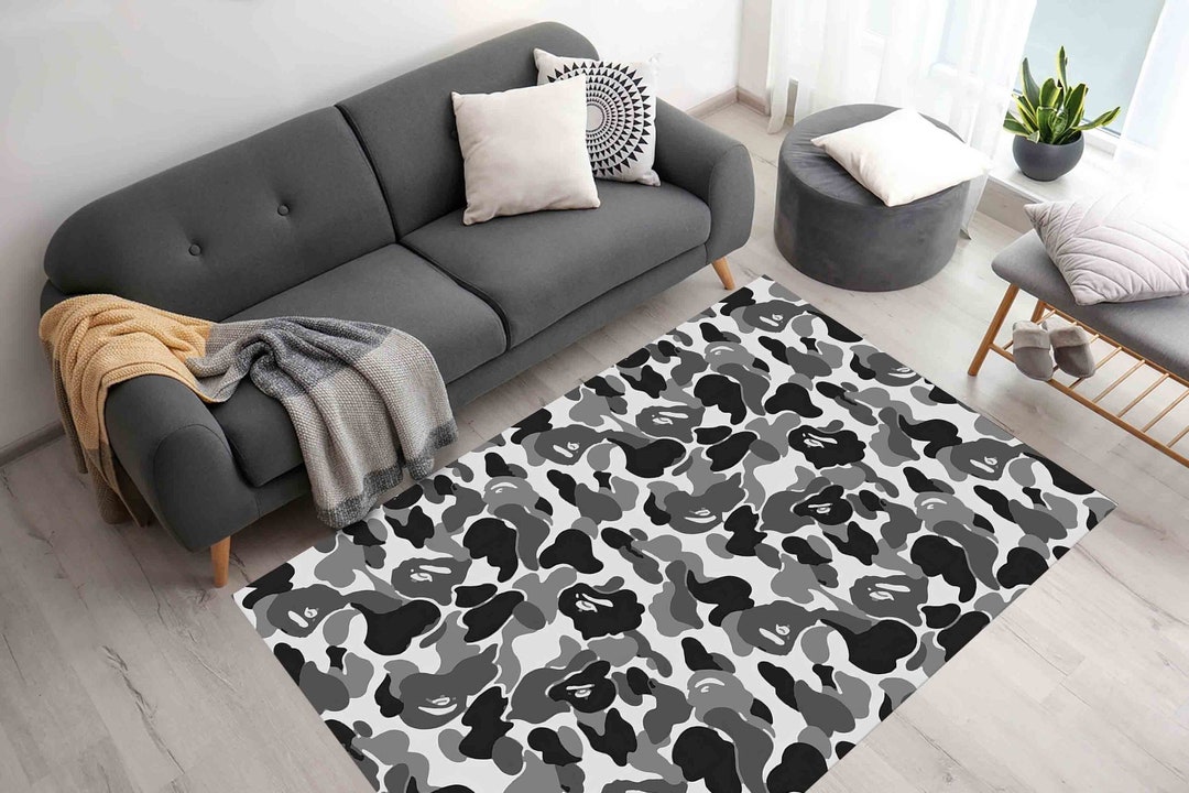 Black and Gray Rug, Black Rug, Man Cave Rug, Modern Rug, Bath Rug ...