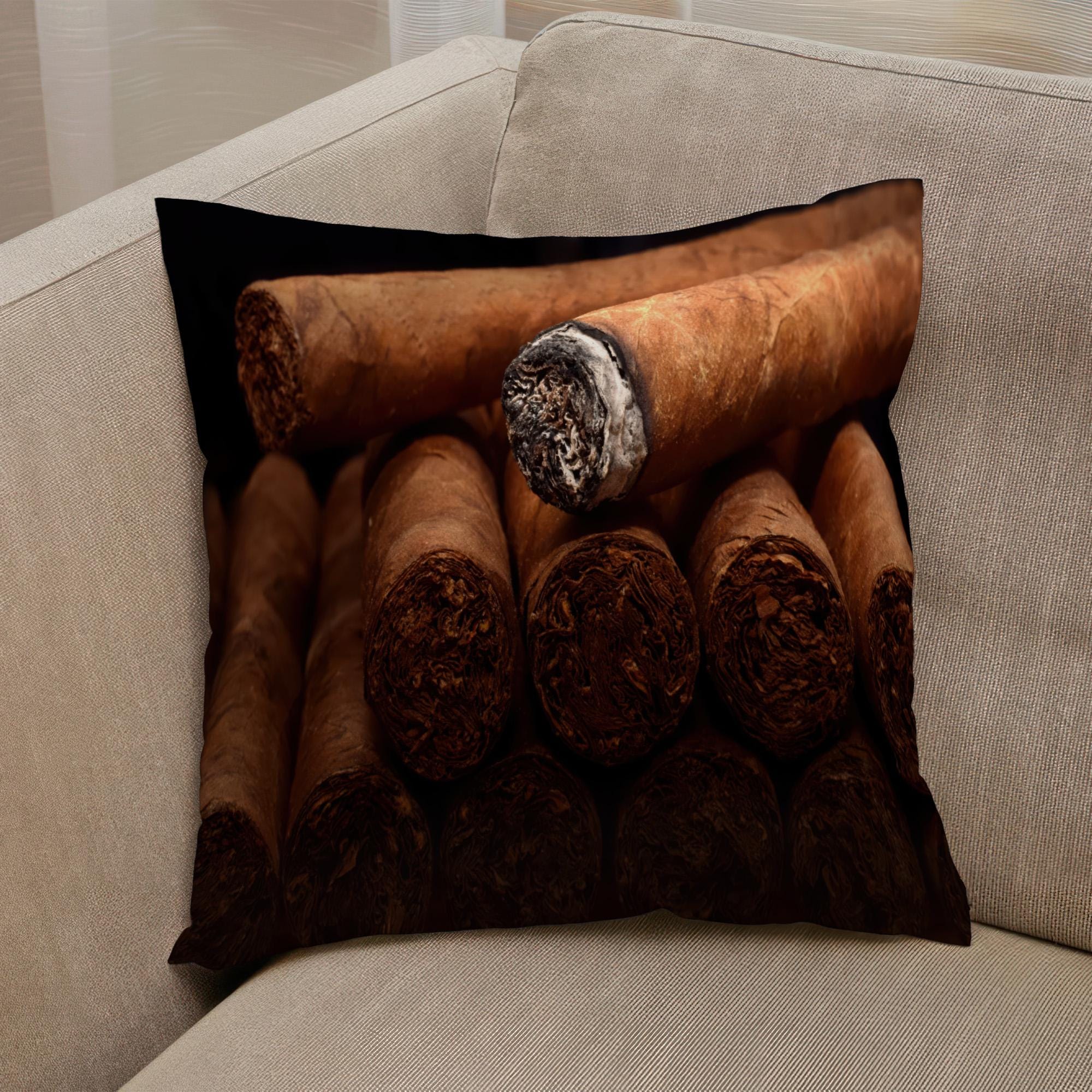 pillow man rolling cigarette Smoking Pillow, Cigar Rolling, Tobacco Art, Bar Decor, Man Cave Pillow,  Vintage Style, Masculine Decor, Rustic Cushion, Modern Pillow,