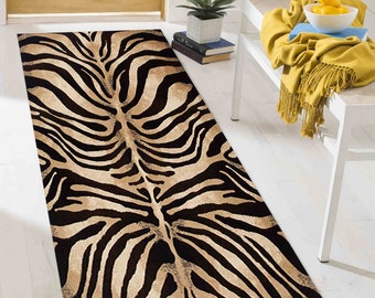Zebra Rug, Black Rug, Zebra Pattern Rug, Modern Rugs, Area Rug, Non Slip Rug, Office Rug, Gift For Him, Small Rug, 3D Printeds Rug,