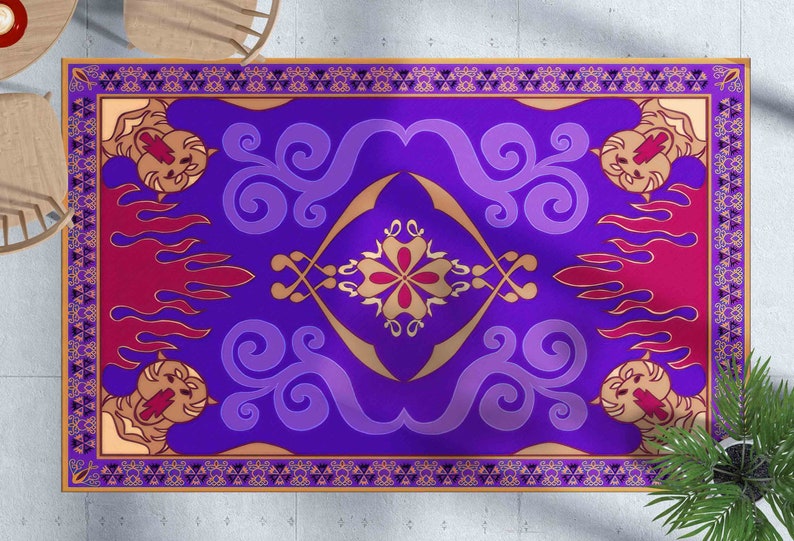 Aladdin's And Flying Carpet Rugs, Flying Carpet Rugs, Aladdin Rug, Modern Rugs, Salon Decor Rug, Entryway Rug, Patterned Rug,Gift For Home image 8
