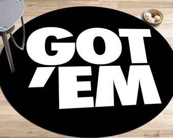 Got Em Round Rug, Got Em Rugs, Black Rugs, Modern Rug, Area Rug, 3D Printed Rug, Colorful Rug, Living Room Rug, Large Rug, Kitchen Rug,