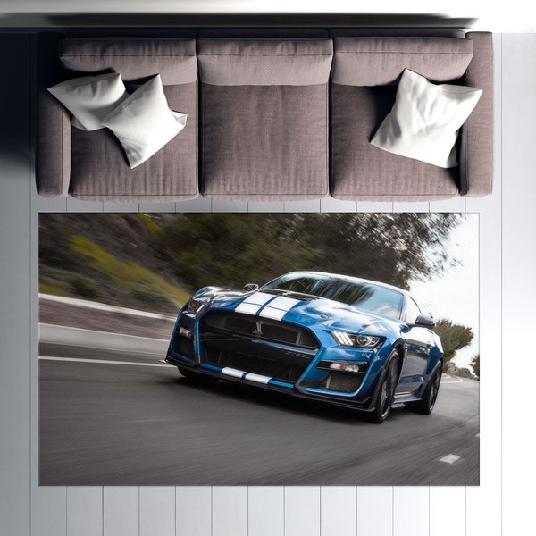 Ford Shelby Rugs, Ford Rugs, Ford Mustang Rug, Garage Rugs, Accent Rug, Home Decor Rug, Stair Rug, Gift For Him, Bedroom Rug, Saloon Rug,