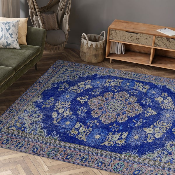 Chenille Rug, Colorful Rug, Bathroom Rug, Gift For The Home,  Rug, Medallion Rugs, Luxury Rugs, 3D Printed Rug, Thin Rug, Blue Large Rug,