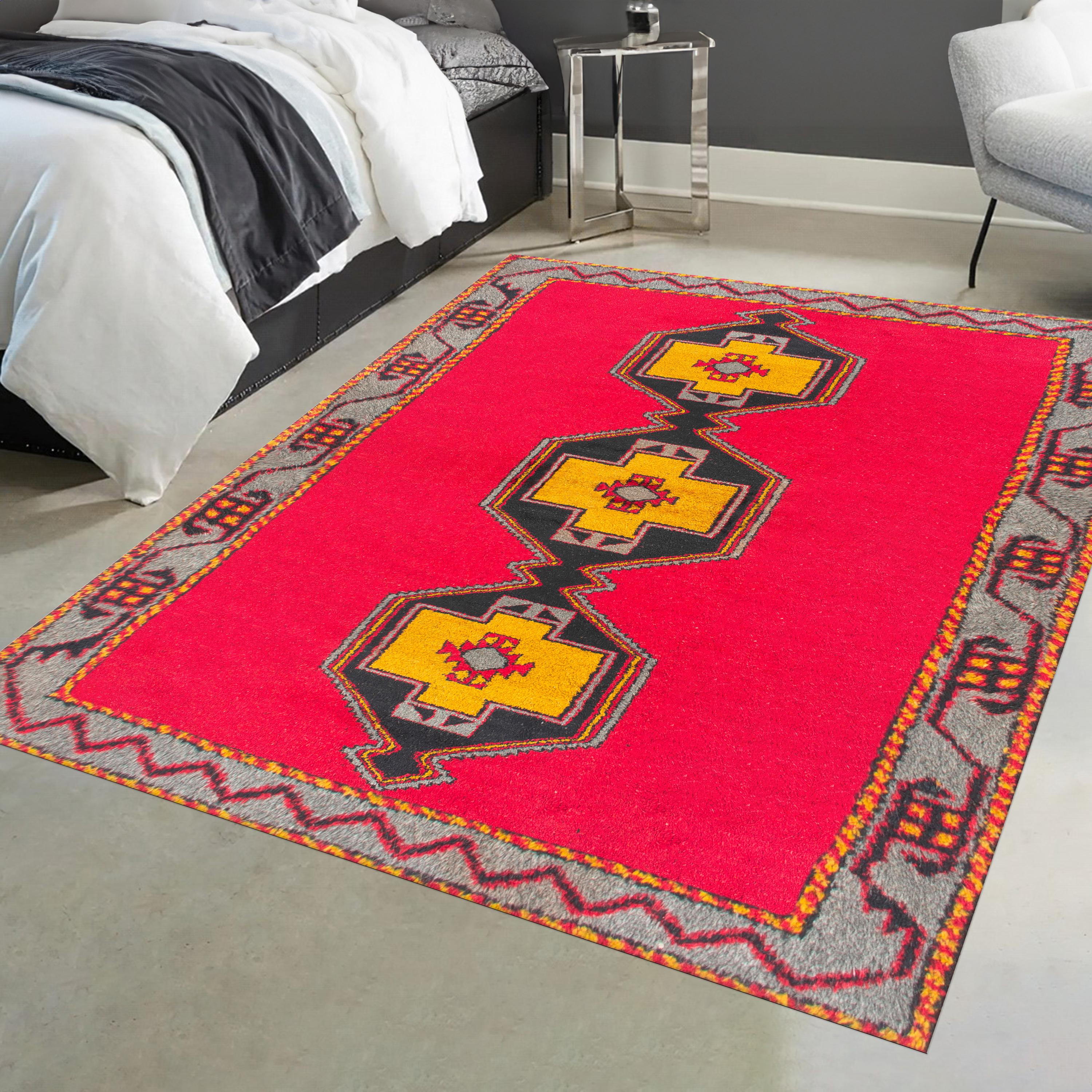 Moroccan Rugs, Turkish Design Rug, Vintage Design Rug, Turkish