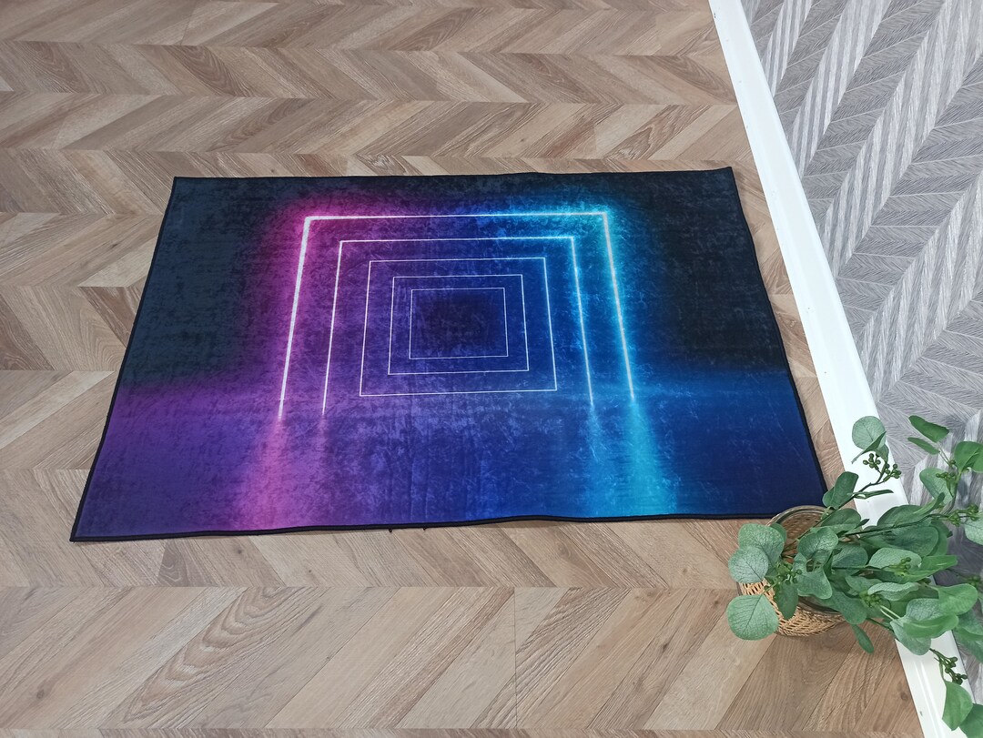 Neons Rugs, Another Dimension Rug, Tunnel Neon Lights Rugs, Modern Rug ...