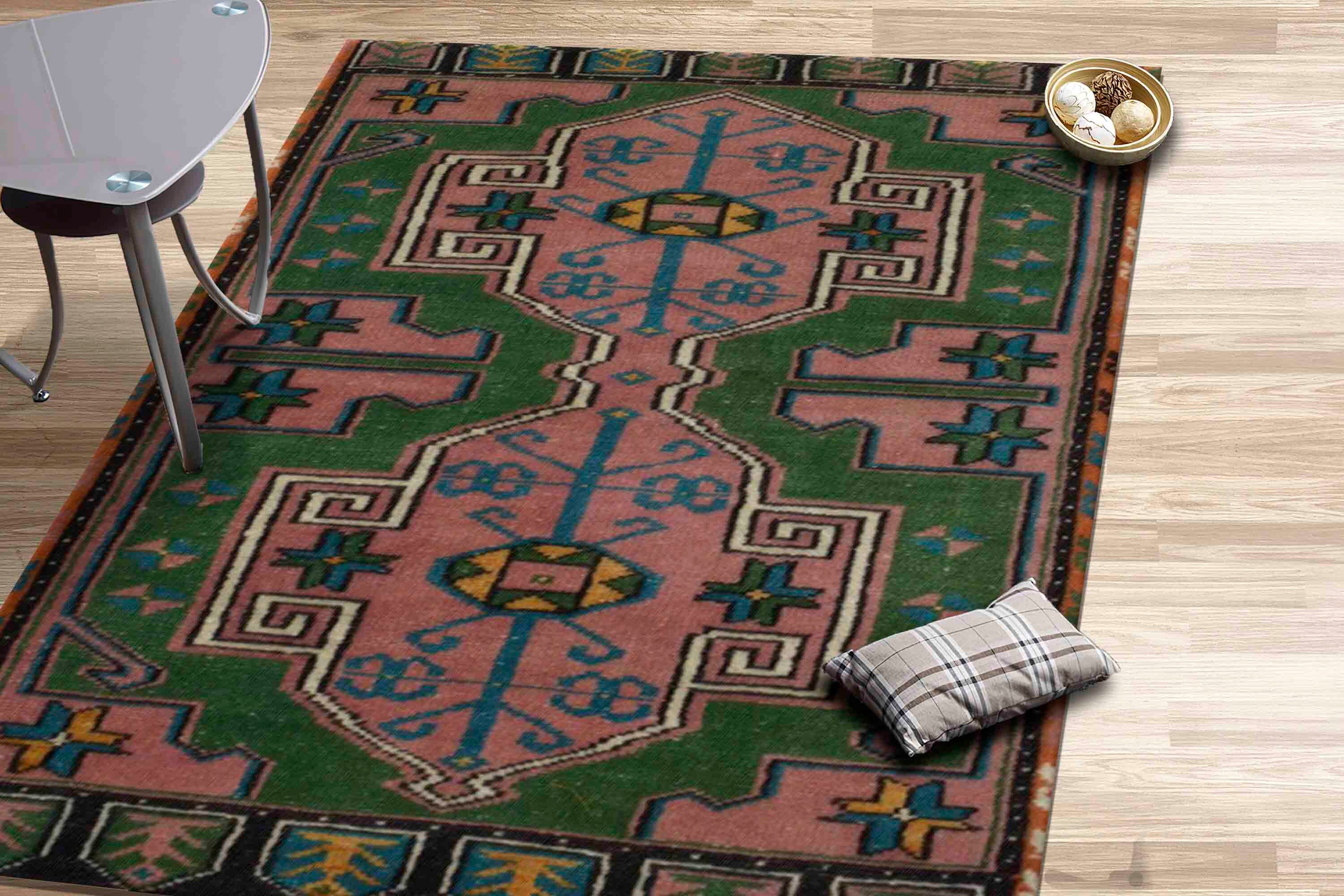 Green and Pink Rug, Kilim Pattern Rugs, Aztec Rug, Farmhouse Decor ...