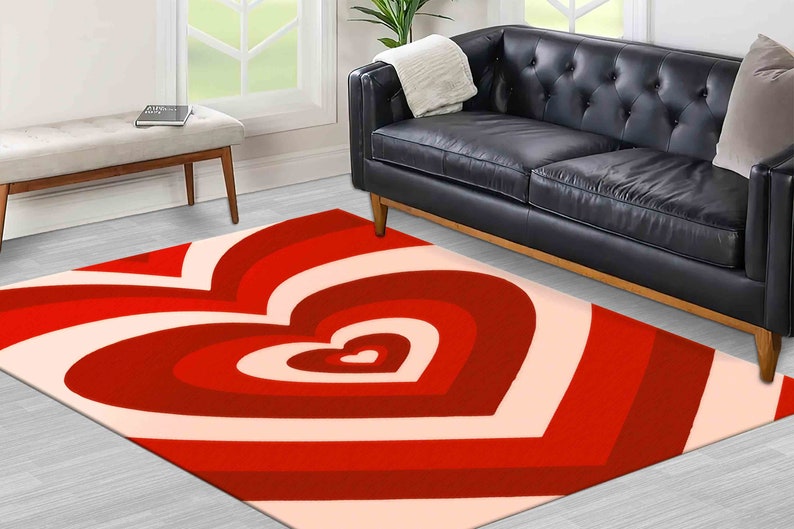 Red Heart Rug Patterns Red Heart Rugs, Bedroom Rugs, Red Rugs, Modern Rug, Salon Decor Rug ...