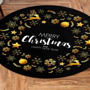 Merry Christmas Rug, Christmas Pattern Rug, Xmas Gift Rug, Modern Rugs, Outdoor Rug, Thin Rug, Round Gift, Home Decor , Cool Rug, Kids Room