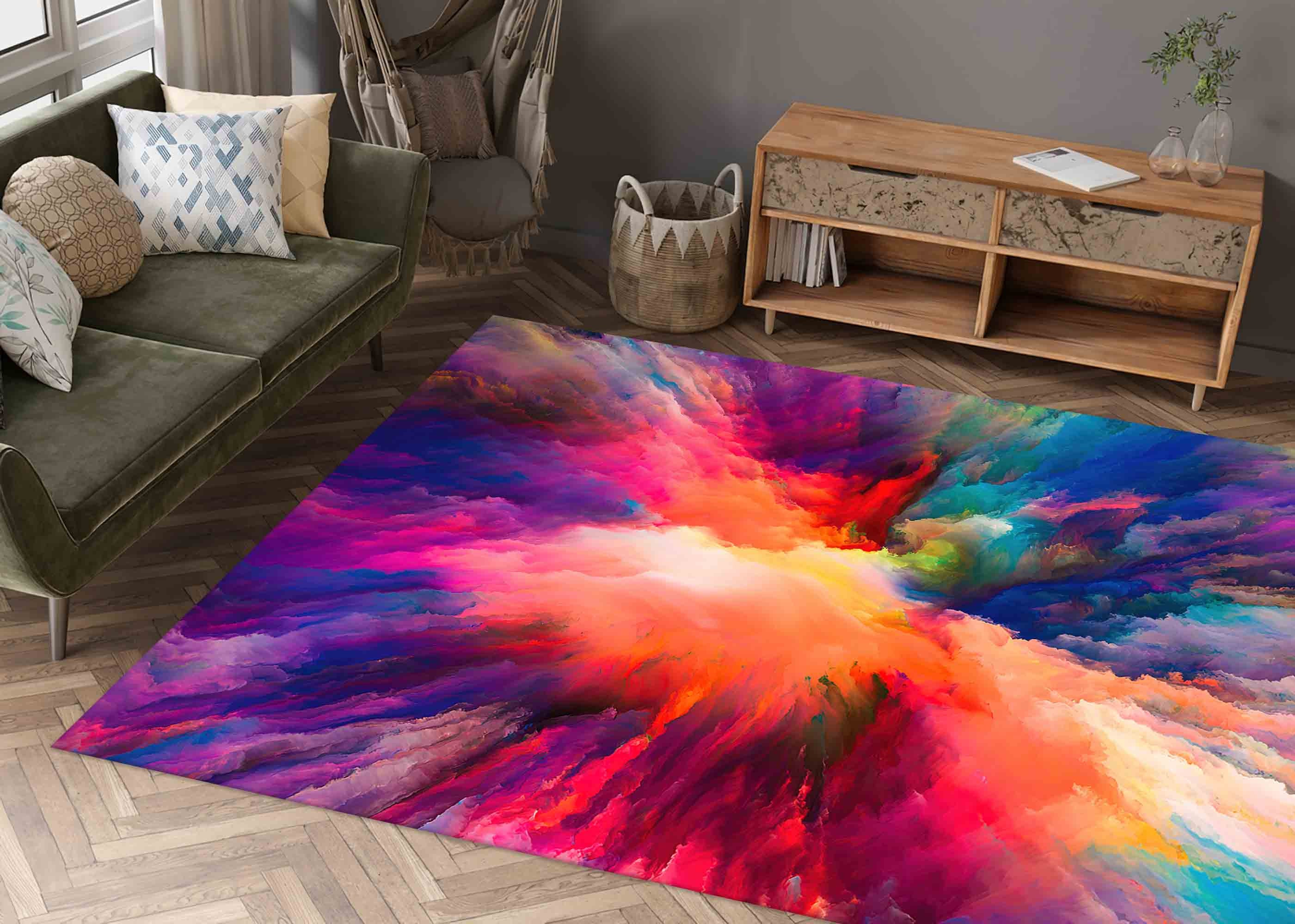 Raincloud Rug Colorful Cloud Rugs, Divine Colors Rug, Color Splash Rug, Modern Rug ...