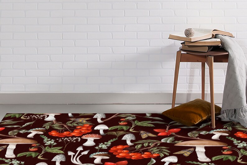 Mushroom Rugs, Colorful Rugs, Mushroom Rug, Modern Rugs, Kitchen Rug, Personalized Rug, Wall Hanging Rug, Living Room Rug, Office Decor Rug, image 5