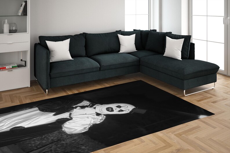 Art the Clown Rugs, Black and White Clown Rugs, Mime Clown Rug, Famous ...