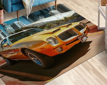 American Pontiac Car, Rugs, Pontiac Car Rugs, Antique Car Rugs, Garage Rug, Front Door Rug, Entry Rug, Colorful Rug, Large Rug, Stair Rug,