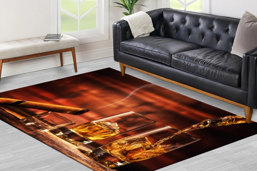 Rustic Tavern Rug Whiskey Rug, Bar Rug, Man Cave Rug, Loft Rug, Gift for Him, Modern Rug ...
