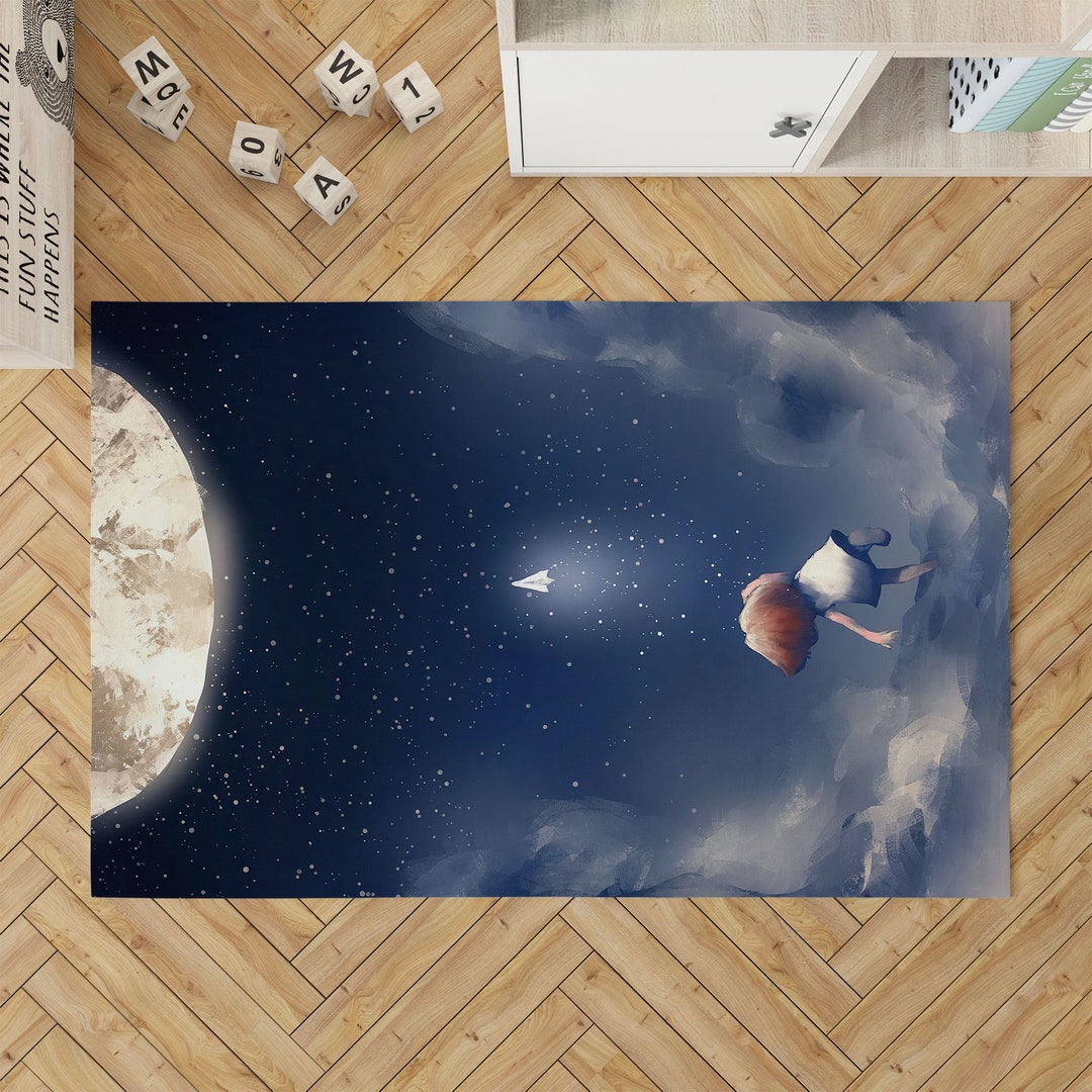 Dream Rug Childhood Dreams Rug, Night Landscape Rugs, Starry Skye Rugs, Children ...