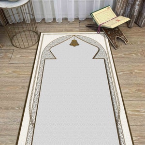 Gray Prayer Rug, Gold Prayer Rug, Prayer Rug, Worship Rug, Muslim Rug ...