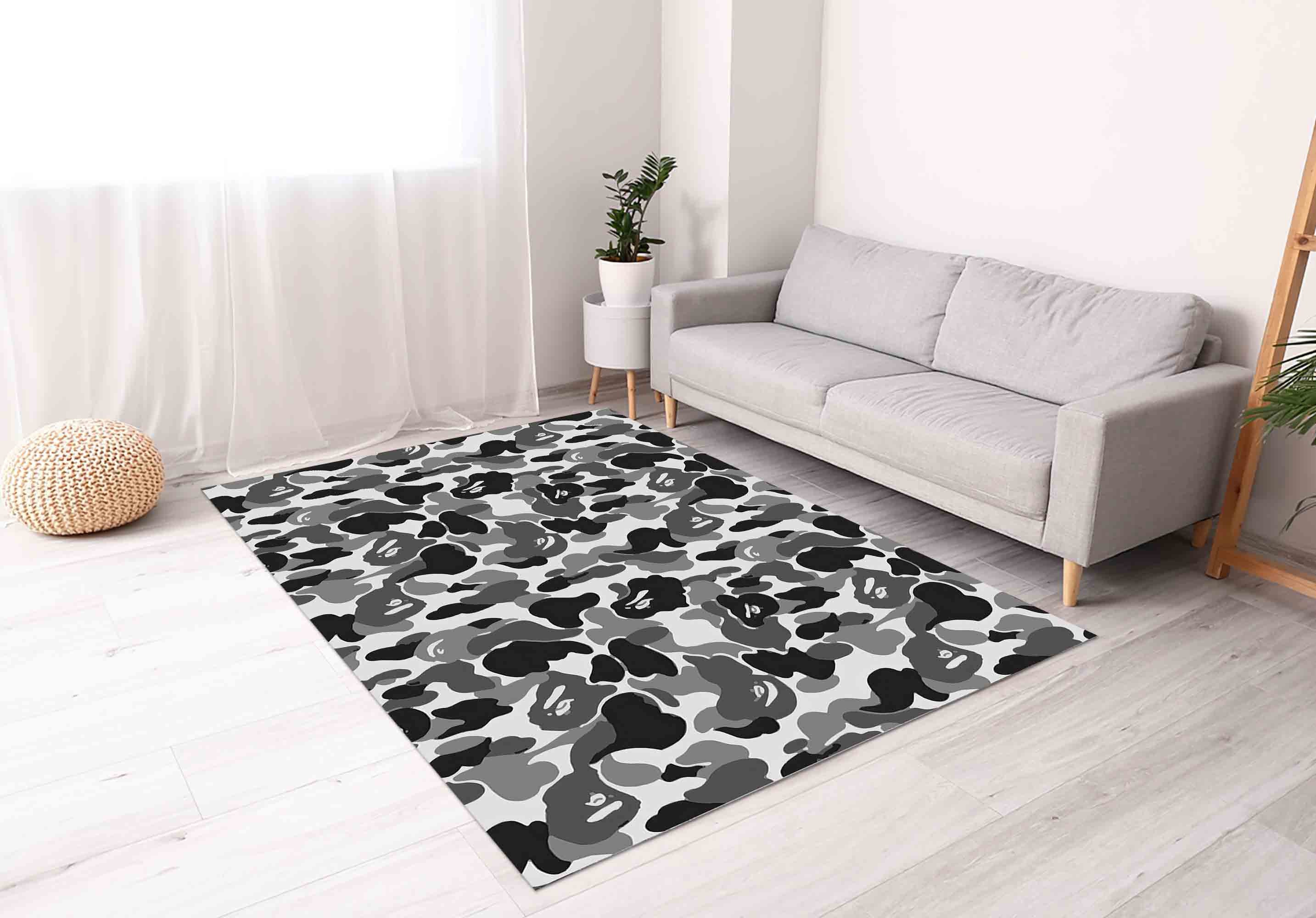Black and Gray Rug, Black Rug, Man Cave Rug, Modern Rug, Bath Rug ...