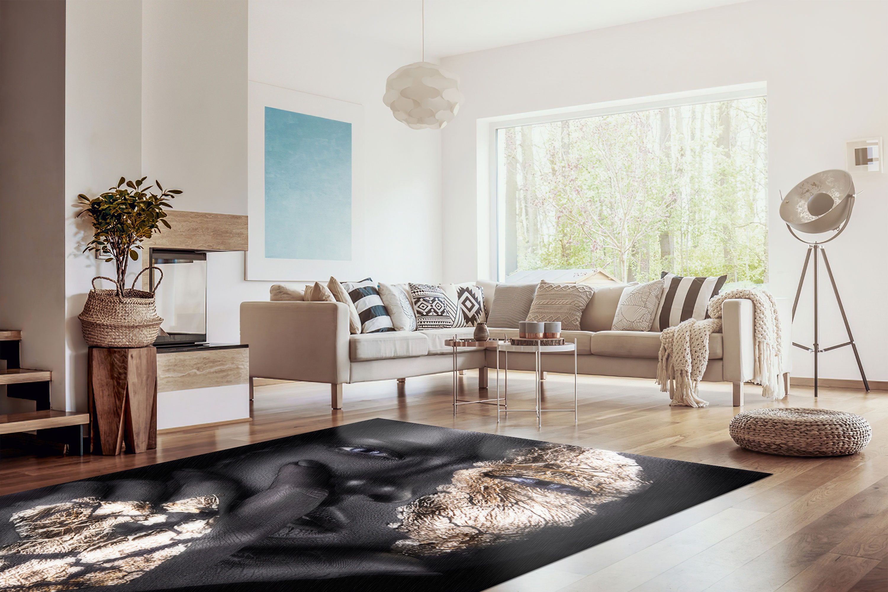 Lady Rugs African Gold Woman Rug, Black Woman Rugs, Modern Black Woman Rugs ...