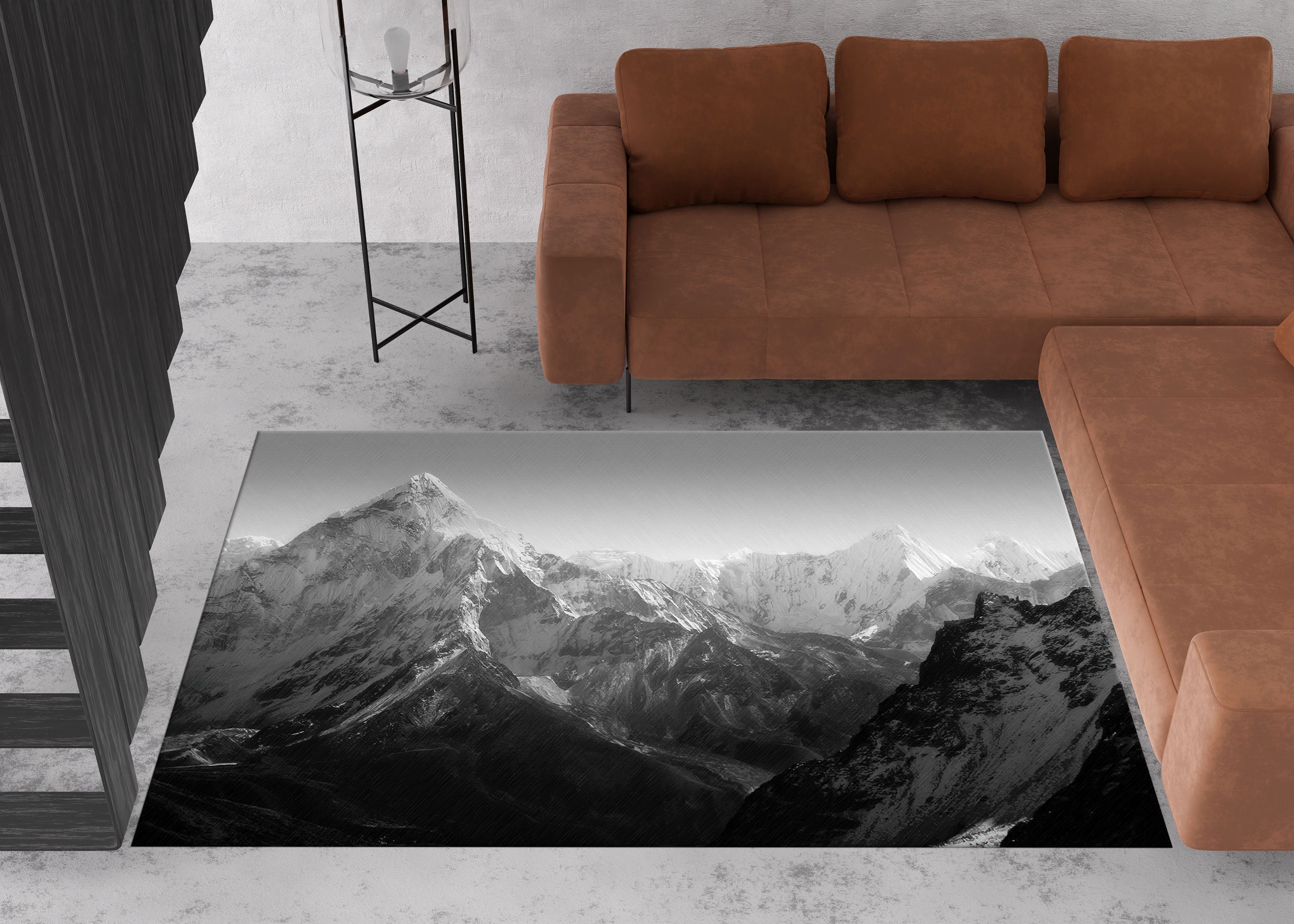 Everest Rugs Everest Base Camp Rug: 3D Printed Mountain Landscape Rug - Etsy