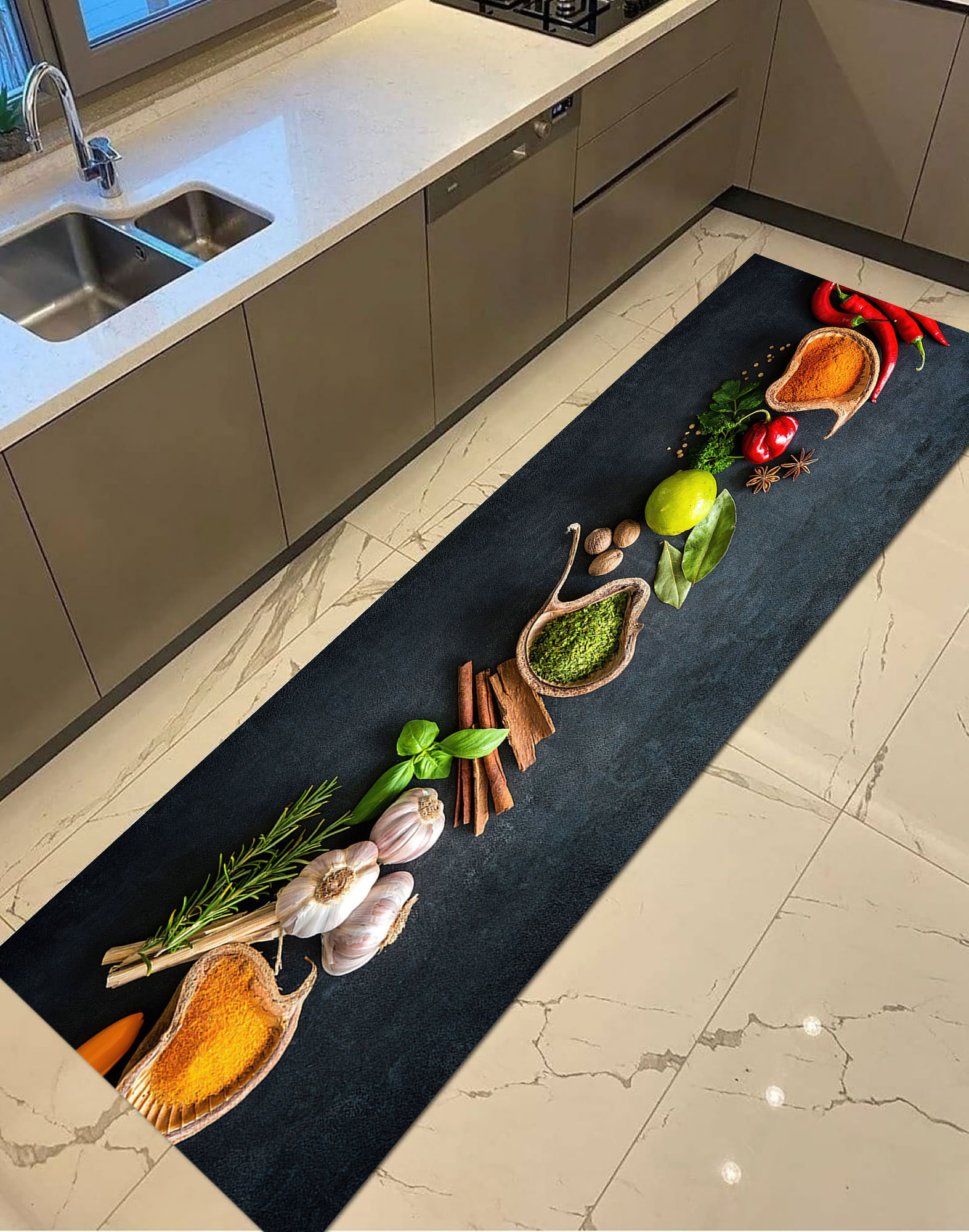 Large Kitchen Rug Square Large Rug, Office Decor Rug, Spices Rug, Non Slip Rug, Spices Kitchen ...