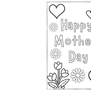 Colorir Postal Dia das Mães, dia das mães, mulheres, mãe, mamãe, presente, presente, escola, Presente Mãe Obrigado Mãe, jardim de infância