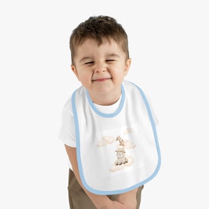 Baby Contrast Trim Jersey Bib, baby, boy and girl image 4