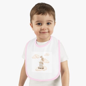 Baby Contrast Trim Jersey Bib, baby, boy and girl image 5