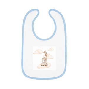 Baby Contrast Trim Jersey Bib, baby, boy and girl image 2