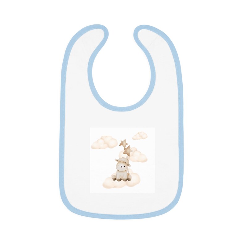 Baby Contrast Trim Jersey Bib, baby, boy and girl image 2