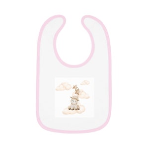 Baby Contrast Trim Jersey Bib, baby, boy and girl image 3