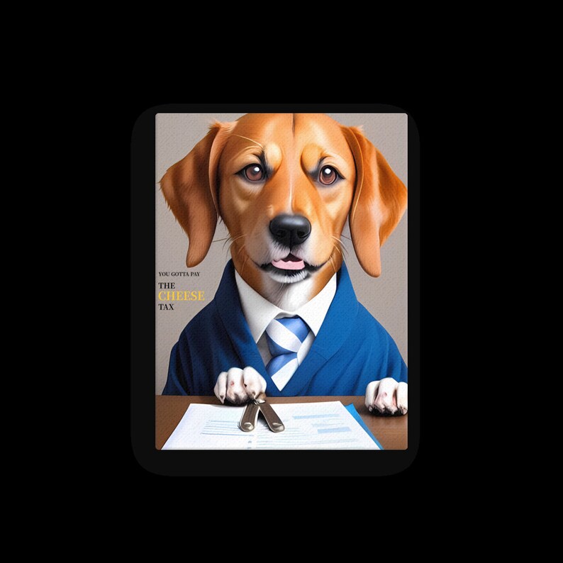 Cheese Tax Dog Attorney Portrait Canvas Etsy