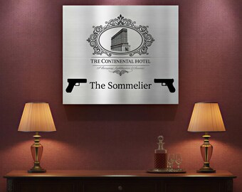The Continental Hotel Sommelier Metal Art Sign | John Wick Inspired Plaque