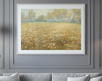 Meadow Canvas Print of Wildflower Field, 1913 Landscape Art