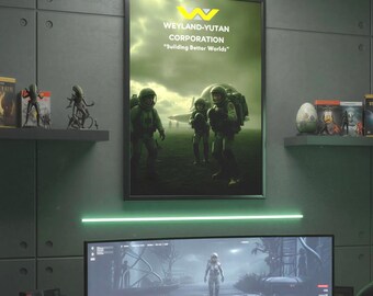 Weyland Yutani Corporation Sci-Fi Poster, Retro Alien Movie Art
