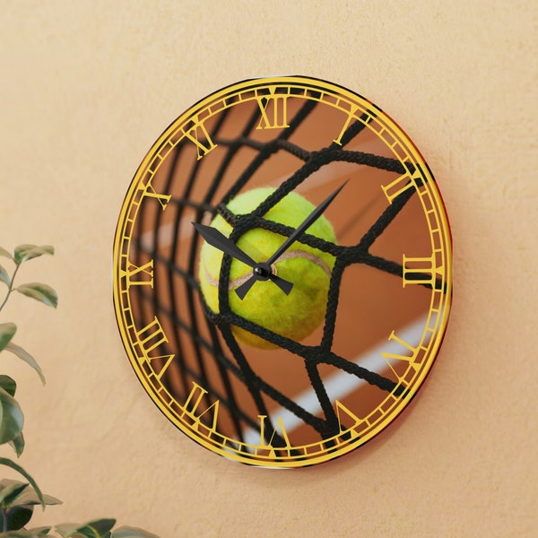 Horloge murale de court de tennis, décoration de sport 3D élégante et personnalisée, parfaite pour la maison ou le bureau, excellent cadeau pour les amateurs de sport