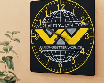 Weyland Yutan Wall Clock: Alien Movie Sci-Fi Decor