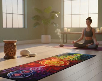 Vibrant Chakra Yoga Mat | Non-Slip Rubber with Microfiber Suede Top